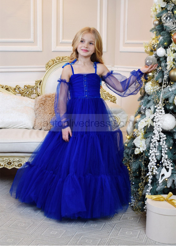 Royal Blue Tulle Flower Girl Dress Holiday Dress